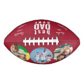最高のパパはPhoto Redに署名パーソナライズされた アメリカンフットボール (正面)