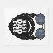 最高のパパひげひげ付きパパサングラスブラック フリースブランケット (正面(横))