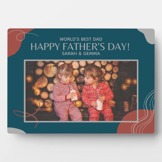 最高のパパへ！写真を追加 – 父はこれを愛する フォトプラーク (正面)