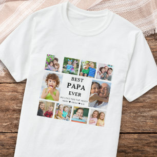 最高のパパへ 10枚の写真コラージュ Tシャツ