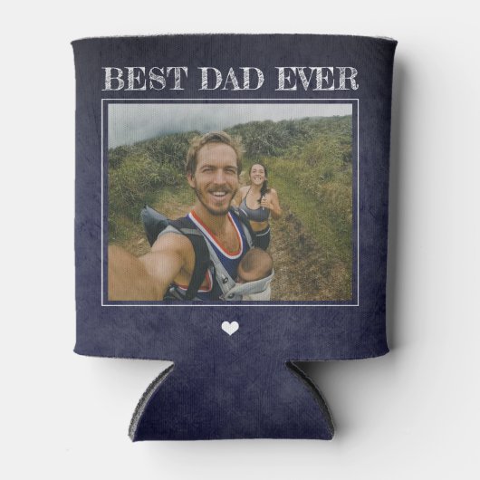 最高のパパを愛すパーソナライズされたる2枚の写真 缶クーラー (正面)