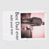 最高のパパを追加する名前イメージファーザー日文字の混乱 ゴルフタオル (横)