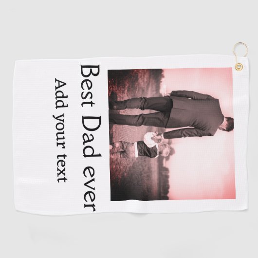 最高のパパを追加する名前イメージファーザー日文字の混乱 ゴルフタオル (横)