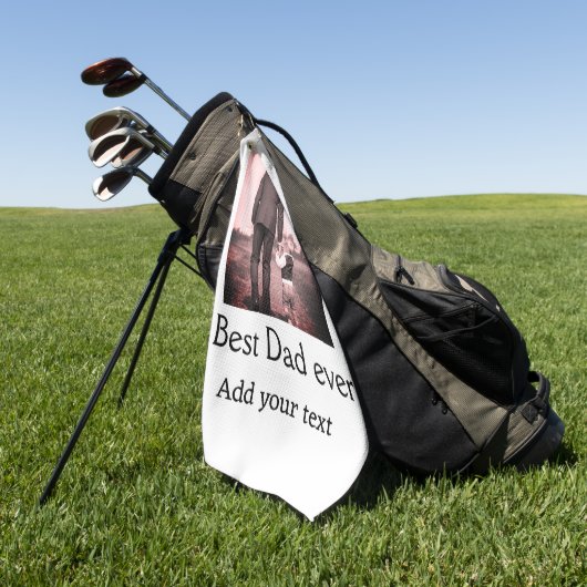 最高のパパを追加する名前イメージファーザー日文字の混乱 ゴルフタオル (グリーン)