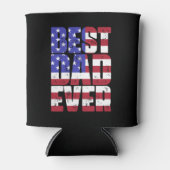 最高のパパイクールバーアメリカ国旗の父の日のパパ 缶クーラー (正面)