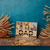 最高のパパエカスタムバー家族3写真コラージュ フォトプラーク (側面)