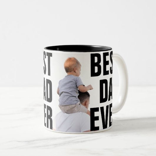 最高のパパエバカスタム写真マグ ツートーンマグカップ (正面右)