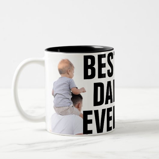最高のパパエバカスタム写真マグ ツートーンマグカップ (左)