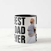 最高のパパエバカスタム写真マグ ツートーンマグカップ (中央)