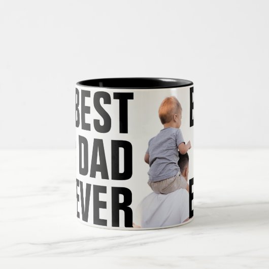 最高のパパエバカスタム写真マグ ツートーンマグカップ (中央)