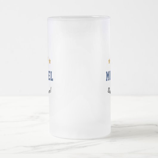 最高のパパエバカスタム文字金ゴールドスターズパーソナライズされた フロストグラスビールジョッキ (中央)