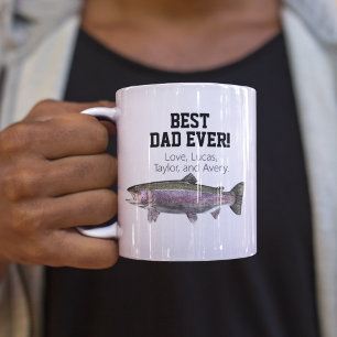 最高のパパエバカッコいい魚釣りトラウト父の日 コーヒーマグカップ