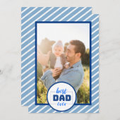 最高のパパエバストライプー青い写真お父さんの日 (正面/裏面)