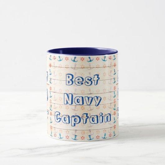 最高のパパエバニーキャプテンいかり航海の海 マグカップ (中央)