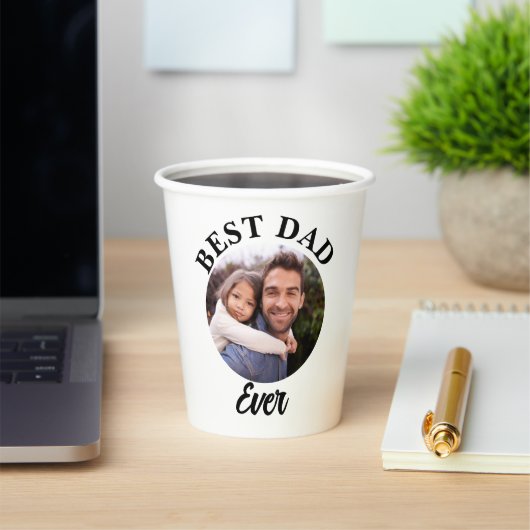最高のパパエバパーソナライズされた写真テンプレート 紙コップ (インサイチュ)