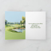 最高のパパエバーウォーター色のゴルフテーマ父の日 カード (内部)