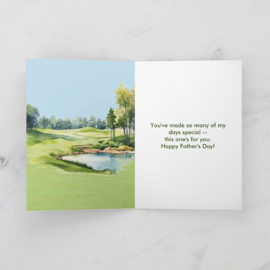 最高のパパエバーウォーター色のゴルフテーマ父の日 カード (内部)