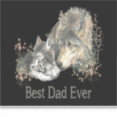 最高のパパエバーウォーター色ウルフ&カッブ引用文 シール (正面)