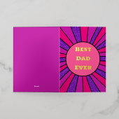 最高のパパエバーグリッターレイズ父の日 箔グリーティングカード (外側レイダウン)