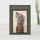最高のパパエバーグリーンゴルカスタムフハッピーファーザーズデイ カード (正面)