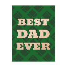 最高のパパエバーグリーンプレイドファーザーズデイカード