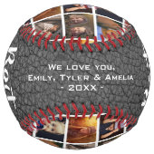 最高のパパエバーグレーレザープリント6フォトコラージュ ソフトボール (裏面)