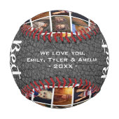 最高のパパエバーグレーレザープリント6フォトコラージュ 野球ボール (裏面)