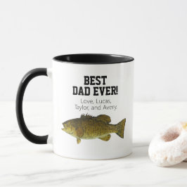 最高のパパエバースモールマウスベース魚釣り父の日 マグカップ