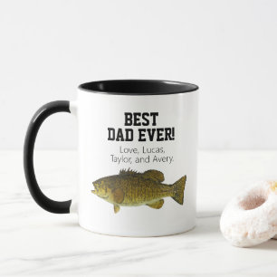 最高のパパエバースモールマウスベース魚釣り父の日 マグカップ