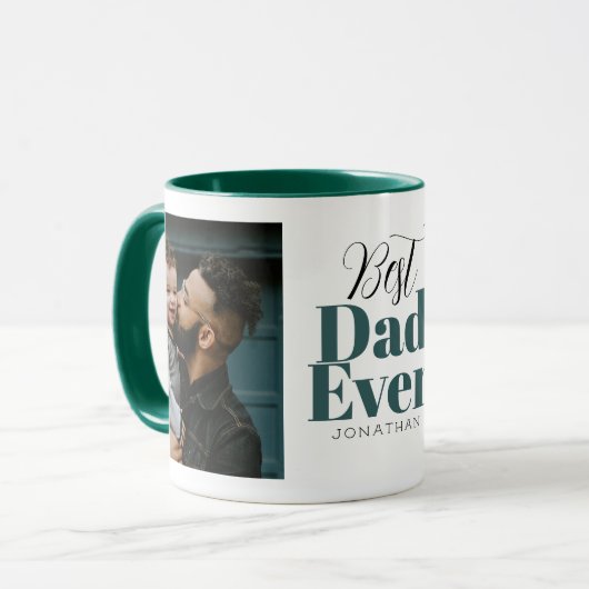 最高のパパエバータイポグラフィカスタマイズ マグカップ (正面左)