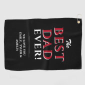 最高のパパエバータイポグラフィブラックファーザーズデイ ゴルフタオル (横)