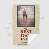 最高のパパエバータイポグラフィ素朴ベージュ写真 ゴルフタオル (インサイチュ)