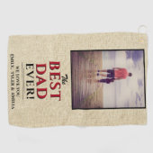 最高のパパエバータイポグラフィ素朴ベージュ写真 ゴルフタオル (横)