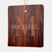 最高のパパエバーダークマホガニー木目 セラミックオーナメント (左)