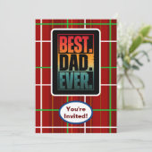 最高のパパエバーチェックプレイドバースデーパーティーイベント 招待状 (スタンド正面)