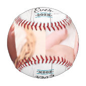 最高のパパエバーティール（緑がかった色）タイポグラフィホワイトウッド素朴 野球ボール (正面)