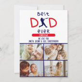 最高のパパエバートレンディーモダンブルーファーザーズ カード (正面)