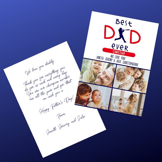 最高のパパエバートレンディーモダンブルーファーザーズ カード