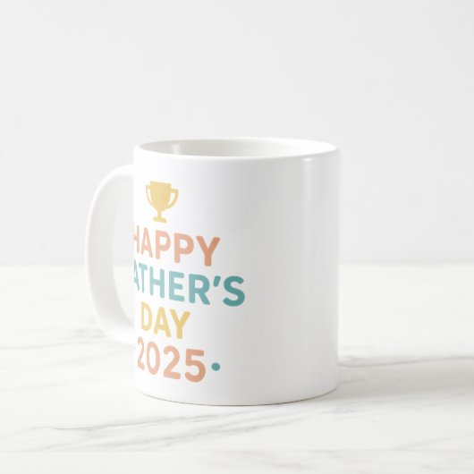 最高のパパエバートロフィムムグハッピーファーザーズデイ2025 コーヒーマグカップ (正面左)