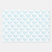 最高のパパエバーネイビーマリンブルーパーソナライズされた ラッピングペーパーシート (正面2)