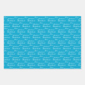 最高のパパエバーネイビーマリンブルーパーソナライズされた ラッピングペーパーシート (正面)