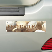 最高のパパエバーハッピーファーザーズデイシーシェルビーチ バンパーステッカー (車上)