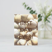 最高のパパエバーハッピーファーザーズデイシーシェルビーチ ポストカード (スタンド正面)