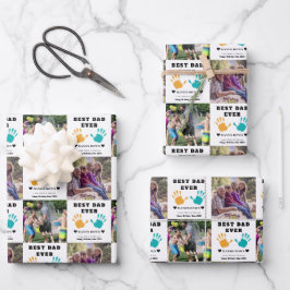 最高のパパエバーハンズダウンハッピーバースデー ラッピングペーパーシート