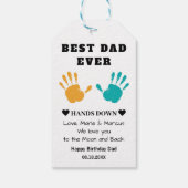 最高のパパエバーハンズダウン誕生日 ギフトタグ (裏面)