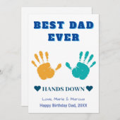 最高のパパエバーハンズダウン誕生日 シーズンカード (正面/裏面)