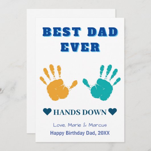 最高のパパエバーハンズダウン誕生日 シーズンカード (正面/裏面)