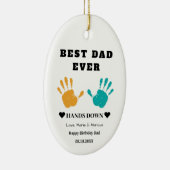 最高のパパエバーハンズダウン誕生日 セラミックオーナメント (右)