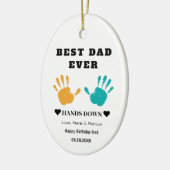 最高のパパエバーハンズダウン誕生日 セラミックオーナメント (左)