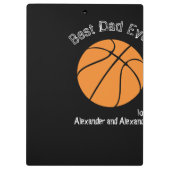 最高のパパエバーバスケットボール動揺して文字 クリップボード (裏面)